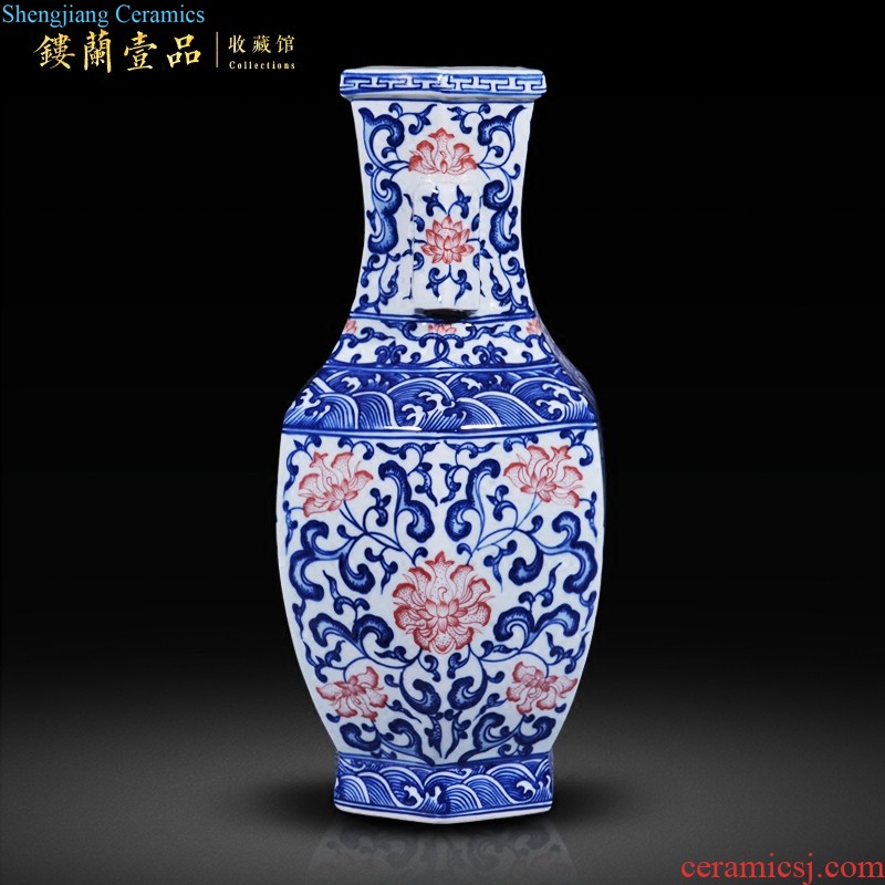 Jingdezhen ceramics archaize qianlong blue-and-white youligong red dragon grain collection furnishing articles home decoration design the living room