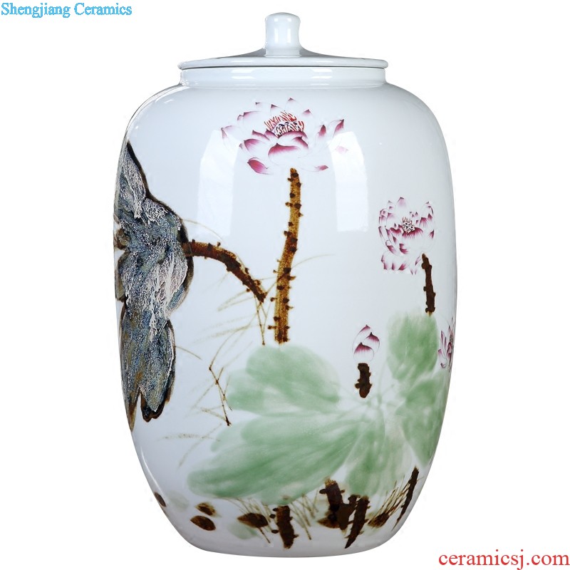 Jingdezhen ceramic bone China peony decorative plates by plate of new Chinese style household TV cabinet porch decorate furnishing articles