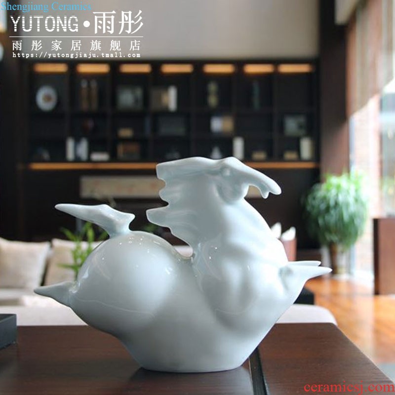 Jingdezhen creative manual pot-bellied modern living room furniture furnishing articles home decoration ceramic dry flower flower vase