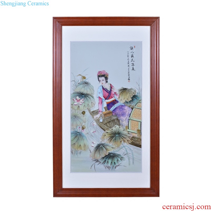 Jingdezhen ceramics hand-painted Chinese style decorates metope porcelain plate hang mural painting the sitting room decorate wedding gifts