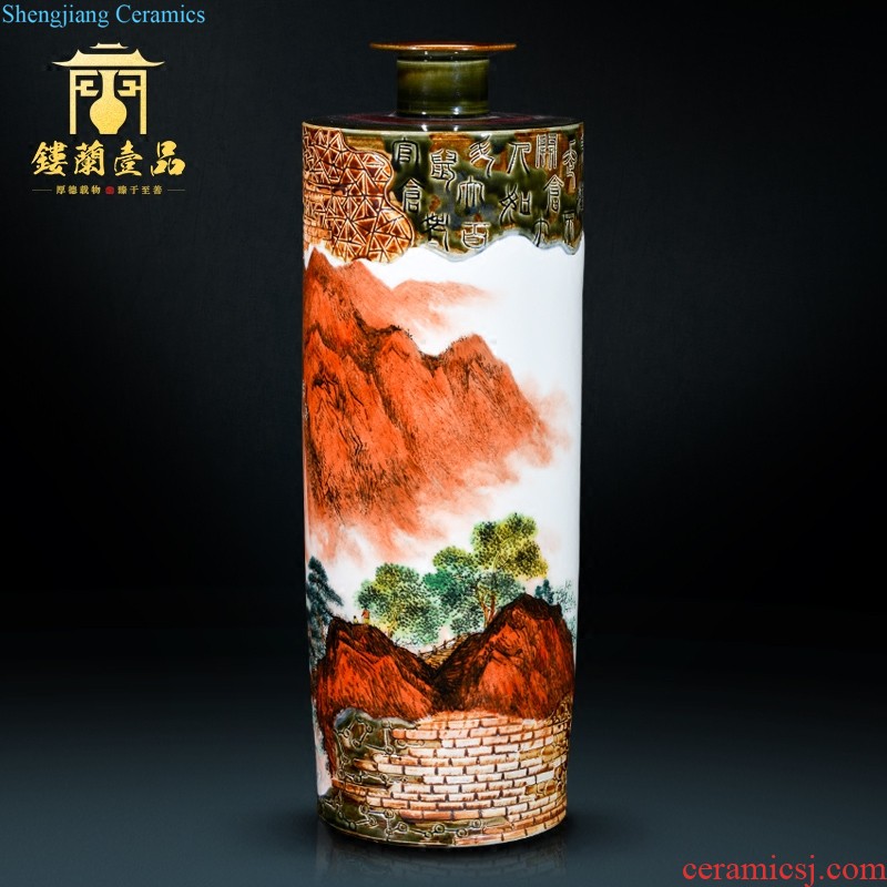 Jingdezhen ceramics hand-painted pastel of large vases, Chinese style living room TV ark home decor collection furnishing articles