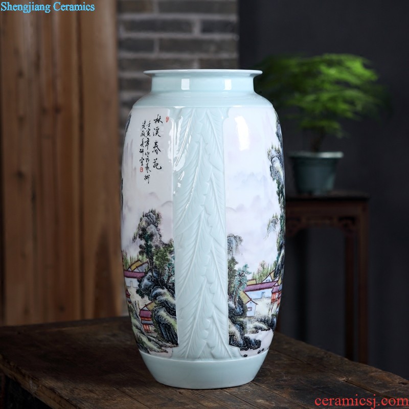 Jingdezhen ceramics Lotus flower large blue and white porcelain vases, flower adornment Process home furnishing articles sitting room