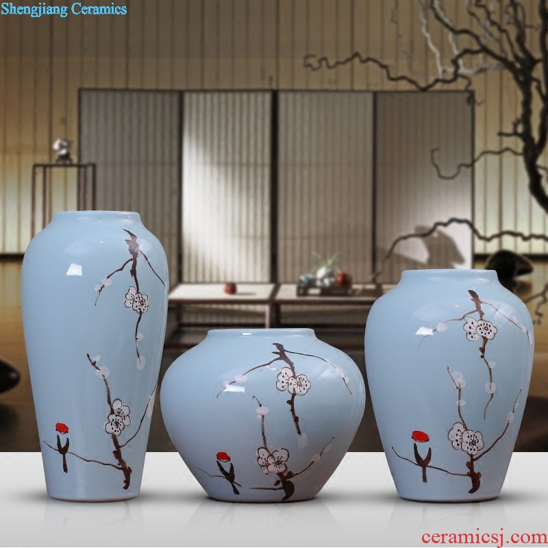 Jingdezhen ceramics Famous hand-painted water bottle of blue and white porcelain vase flowers sitting room adornment handicraft furnishing articles