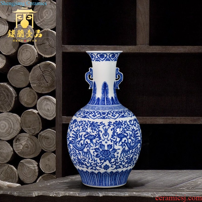 Jingdezhen ceramics antique blue-and-white bucket color of Chinese style furnishing articles of porcelain household hang dish hanging decorations of marriage