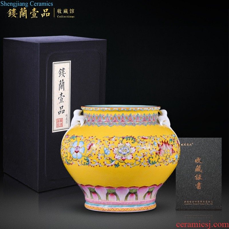 Jingdezhen ceramic hand-painted color ink paint drunken beauty home sitting room adornment collection of large vases, furnishing articles