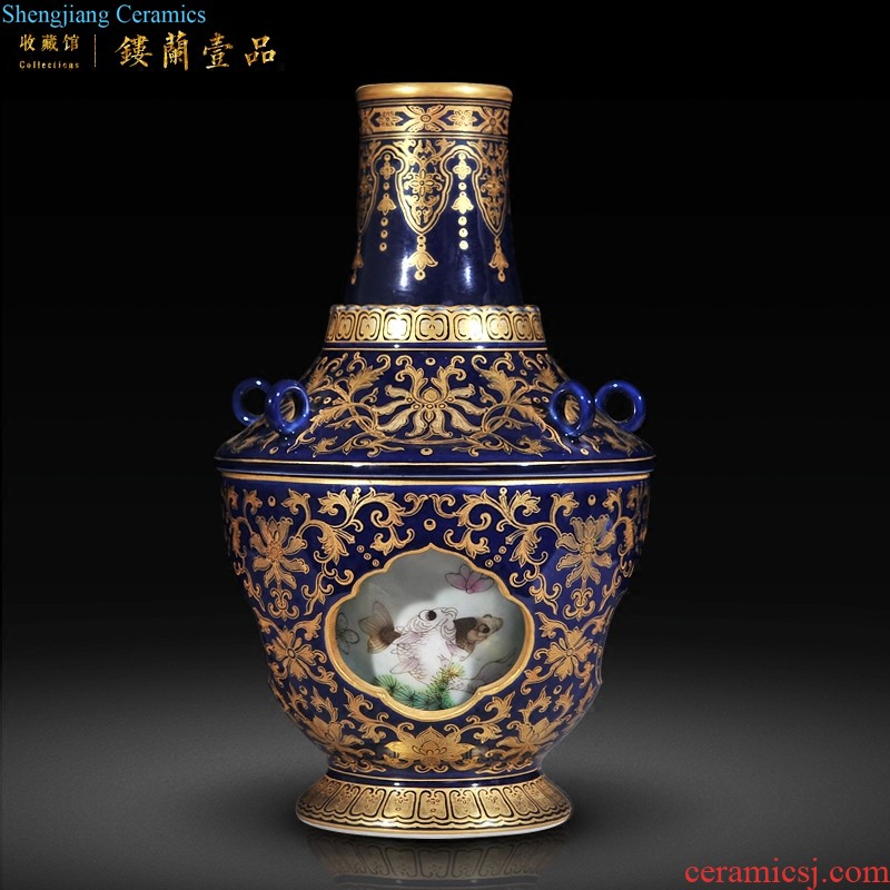 Jingdezhen imperial kiln chinaware imitation qing qianlong pastel the eight immortals birthday grain lantern sitting room adornment home furnishing articles