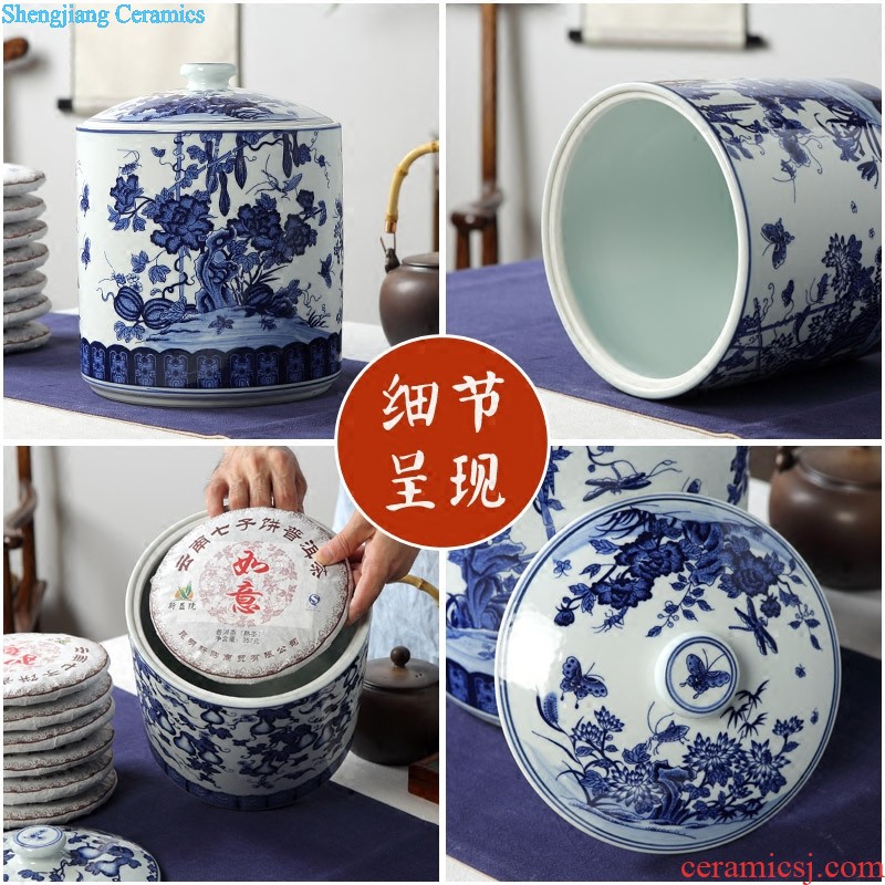 Jingdezhen ceramics furnishing articles hand-painted merrily merrily vase sitting room of Chinese style household TV ark adornment ornament