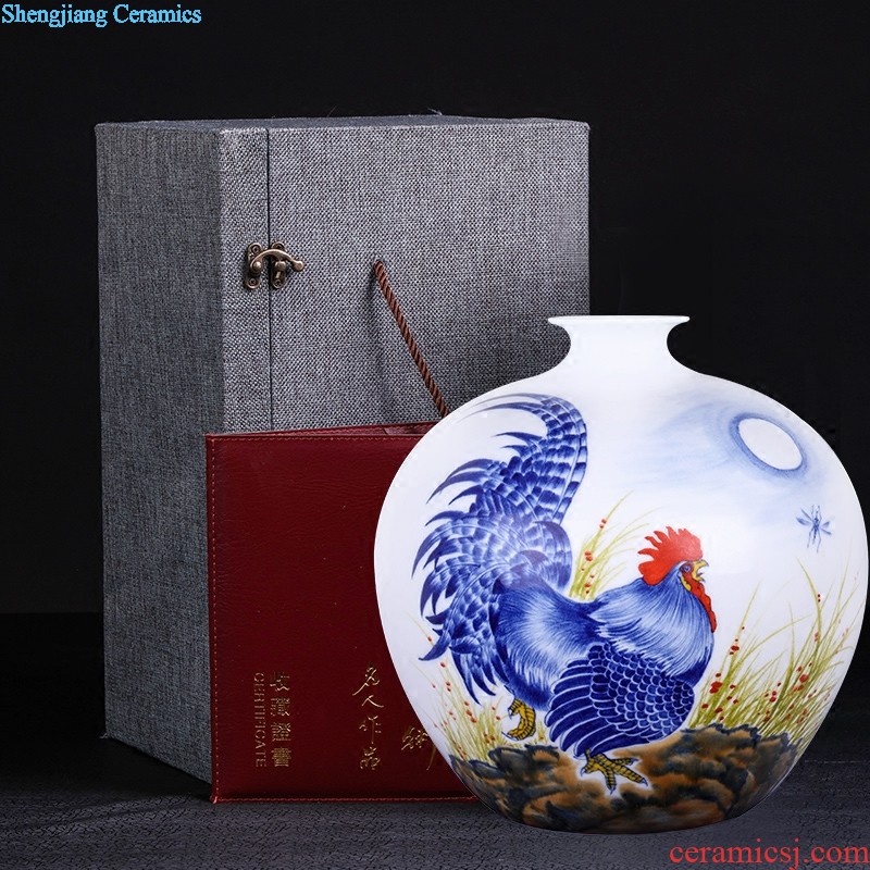 Jingdezhen ceramic hand-painted luck large vases, flower arranging new Chinese style household landing the sitting room porch place