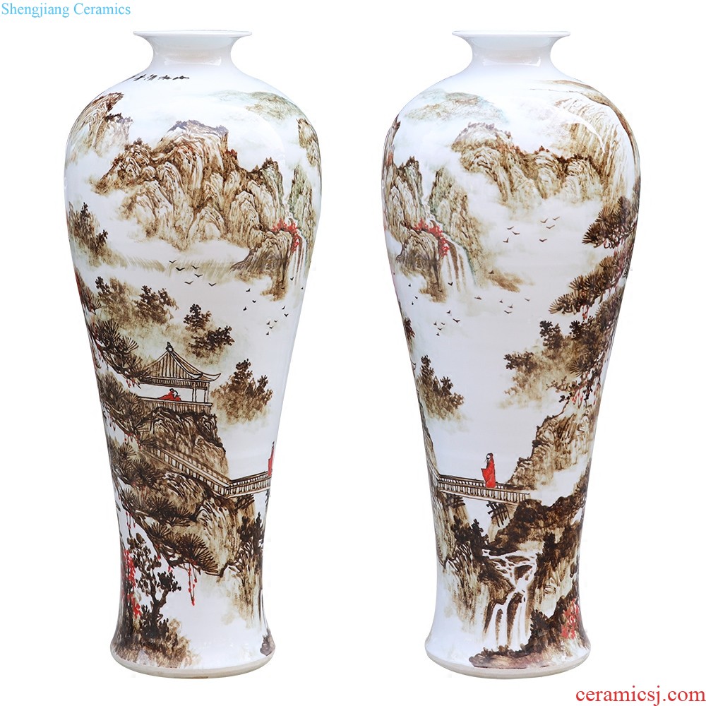 Master of jingdezhen ceramics hand-painted enamel vase thin foetus bamboo knife clay to contemporary sitting room adornment