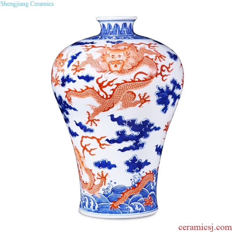 Jingdezhen ceramics Famous master hand painted blue and white porcelain vase Shan cheng jing The sitting room adornment is placed