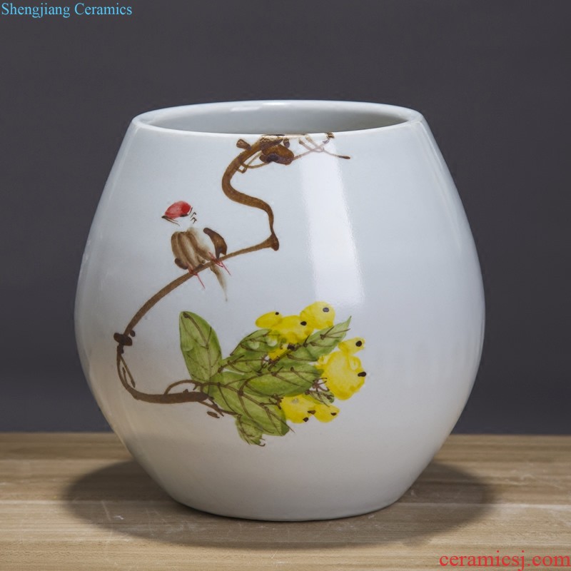 Jingdezhen ceramics vase furnishing articles sitting room creative new rich ancient frame dried flowers flower arrangement of Chinese style household ornaments