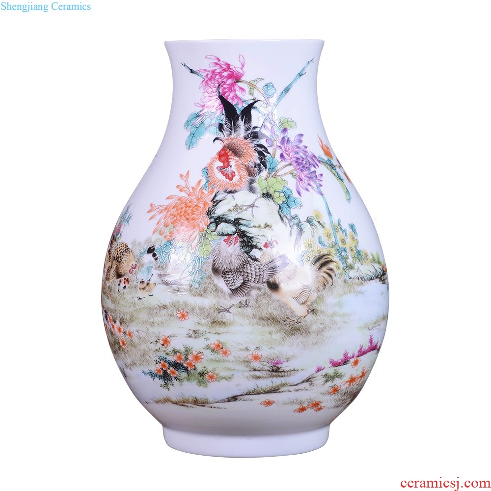 Jingdezhen ceramic vase furnishing articles flower arranging archaize sitting room both ears of blue and white porcelain vases, new Chinese style household decorations