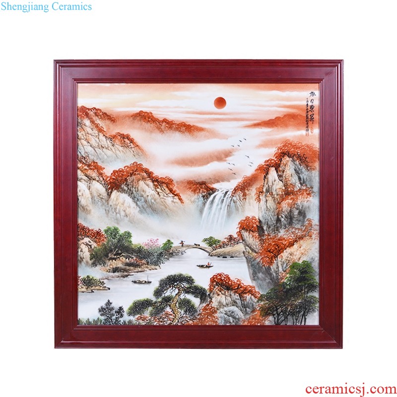 Jingdezhen ceramic hand-painted blue and white porcelain plate painting hangs a picture of Chinese style sofa sitting room porch of mural furnishing articles with a gift