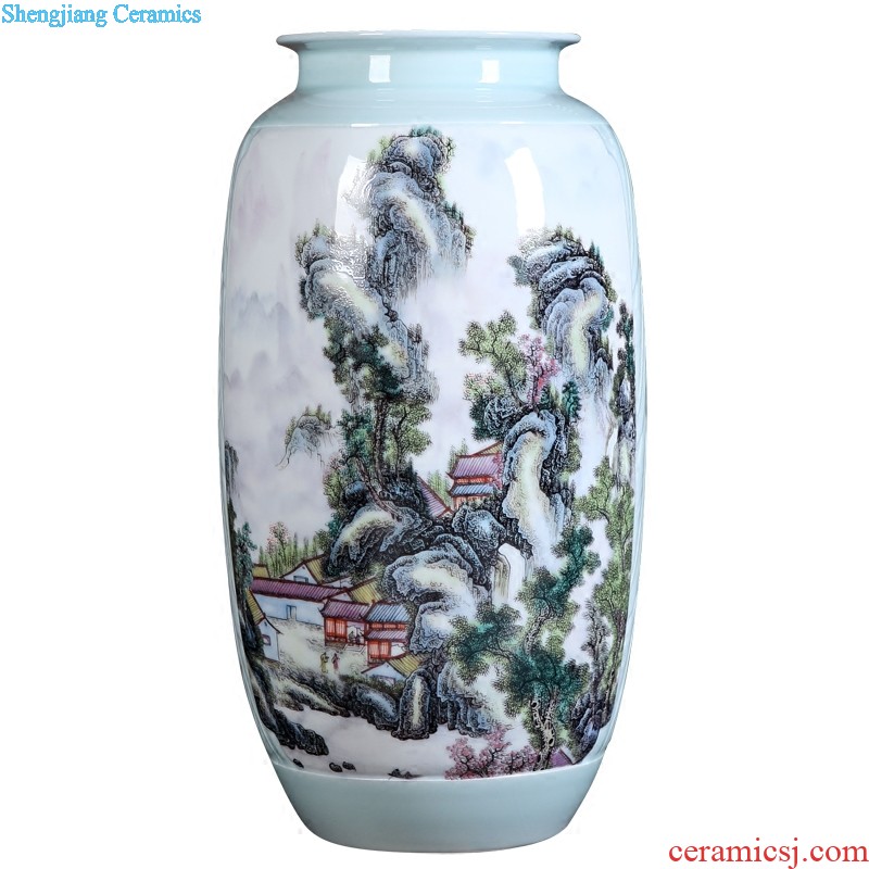 Jingdezhen ceramics Lotus flower large blue and white porcelain vases, flower adornment Process home furnishing articles sitting room