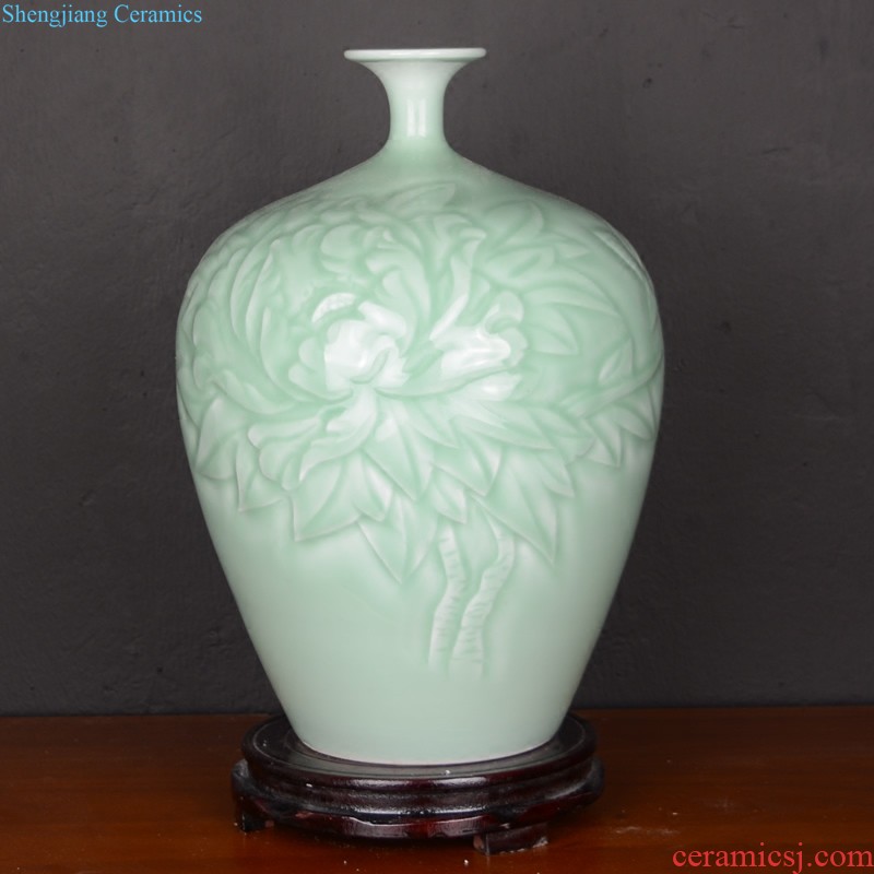 Chinese style restoring ancient ways of jingdezhen ceramics color crack glaze vase sitting room dry flower arranging flowers home furnishing articles