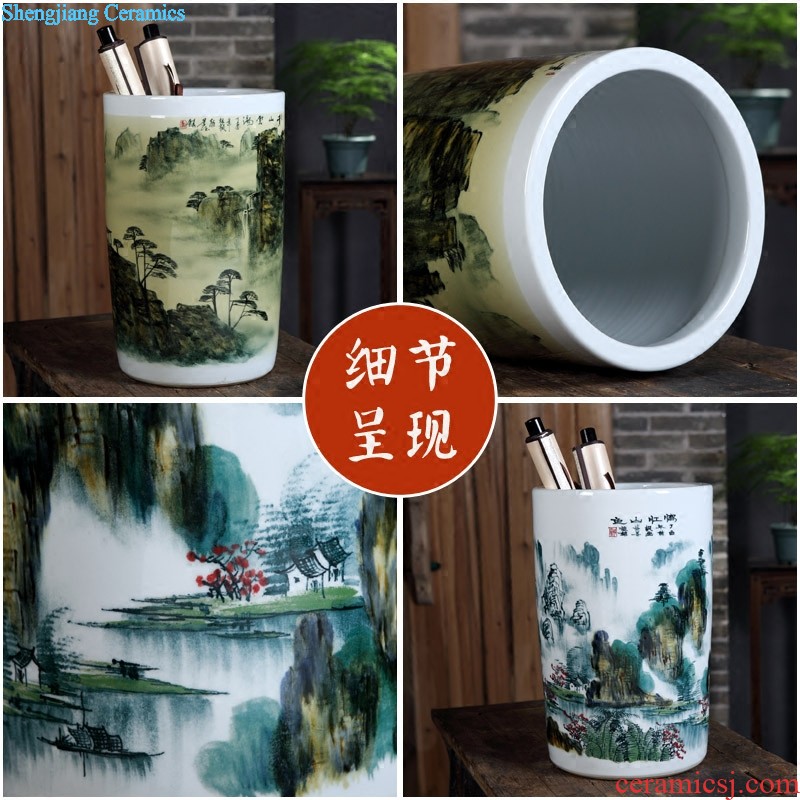 Jingdezhen ceramics furnishing articles Antique hand-painted porcelain youligong puer tea caddy storage jar size