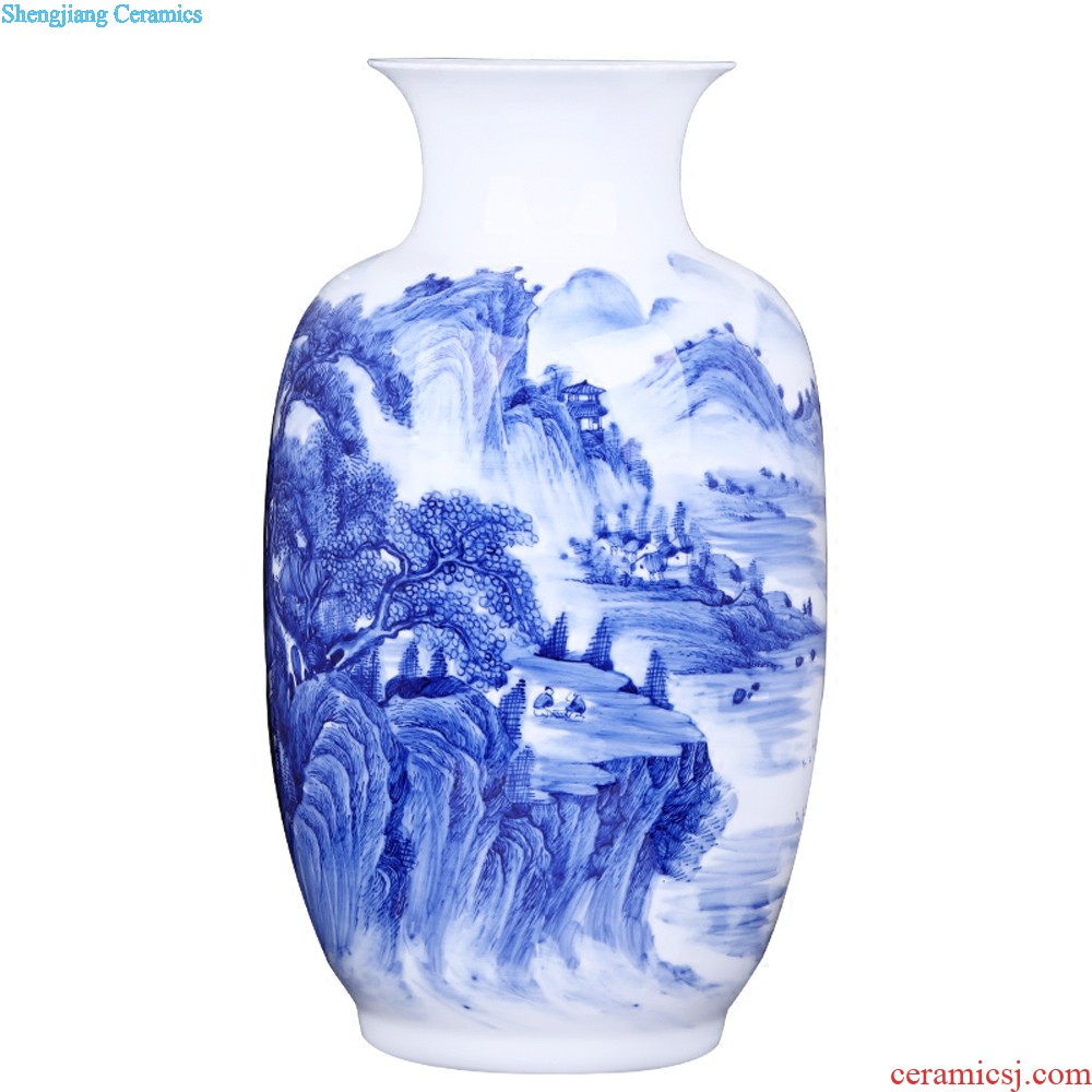 Jingdezhen porcelain furnishing articles Hand-painted ceramic vases, flower arrangement, new Chinese style living room TV ark adornment ornament