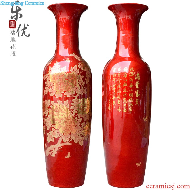 Jingdezhen ceramics hand-painted mountain peak vase furnishing articles flower arranging new Chinese style home sitting room adornment ornament