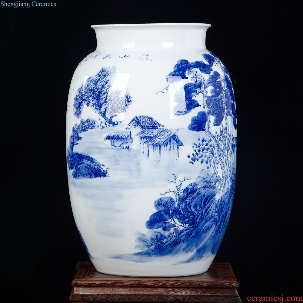 Jingdezhen porcelain of large vases, ceramic furnishing articles hand-painted new Chinese flower arranging large sitting room adornment ornament