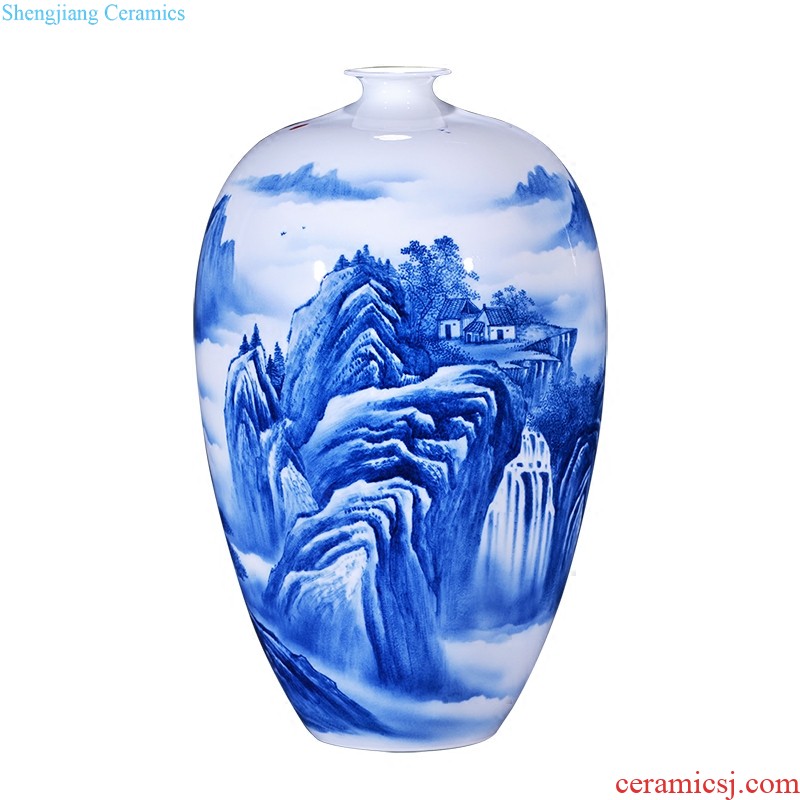 Jingdezhen ceramics vase imitation qianlong colored enamel vase retro flower arranging place Chinese style household ornaments