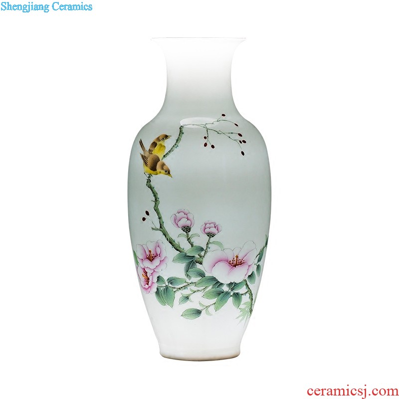 E089 jingdezhen ceramics China red festival of large vase in extremely good fortune sitting room place wedding decoration