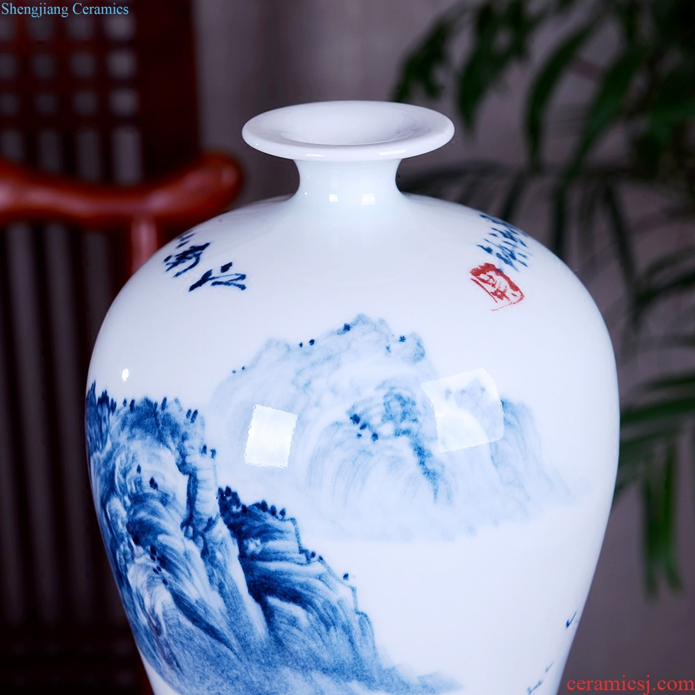 Jingdezhen ceramic creative furnishing articles jun porcelain kiln gourd vase contemporary household adornment wine sitting room decoration