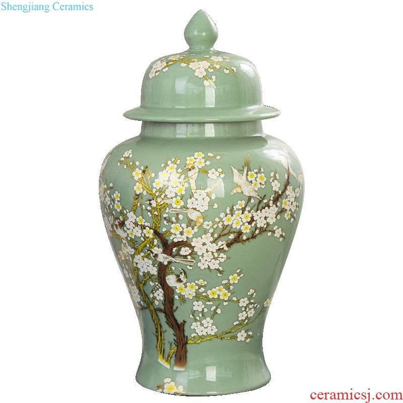 Jingdezhen ceramic hand-painted new Chinese vase creative living room TV cabinet dry flower arranging flowers home furnishing articles