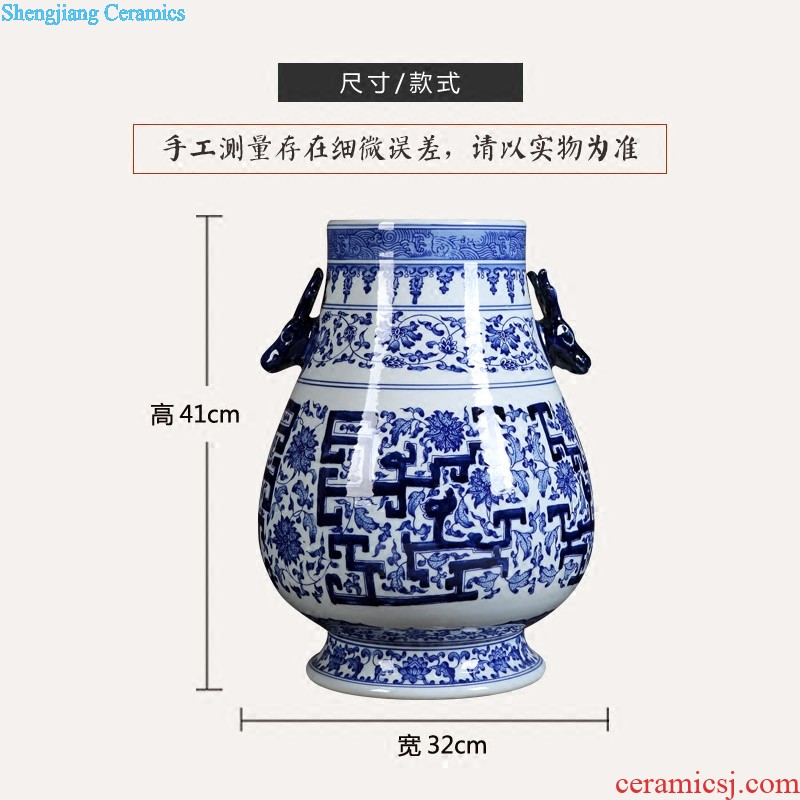 Jingdezhen ceramics vase furnishing articles hand-painted pastel live long and proper Chinese style household flower arrangement sitting room adornment