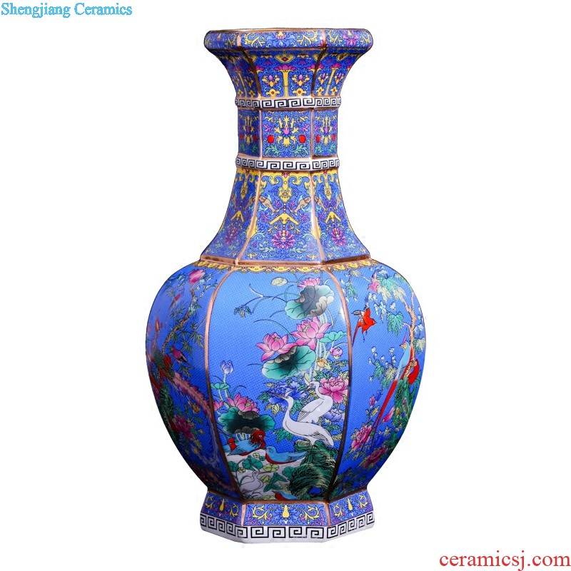 Jingdezhen ceramics Archaize large blue and white porcelain vase is Chinese style living room decoration crafts are arranging flowers