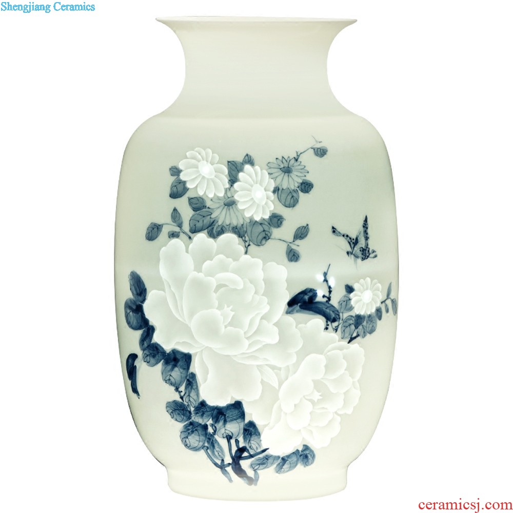 Jingdezhen ceramics hand-painted vases, large in successive years New Chinese style living room flower arranging furnishing articles household act the role ofing is tasted