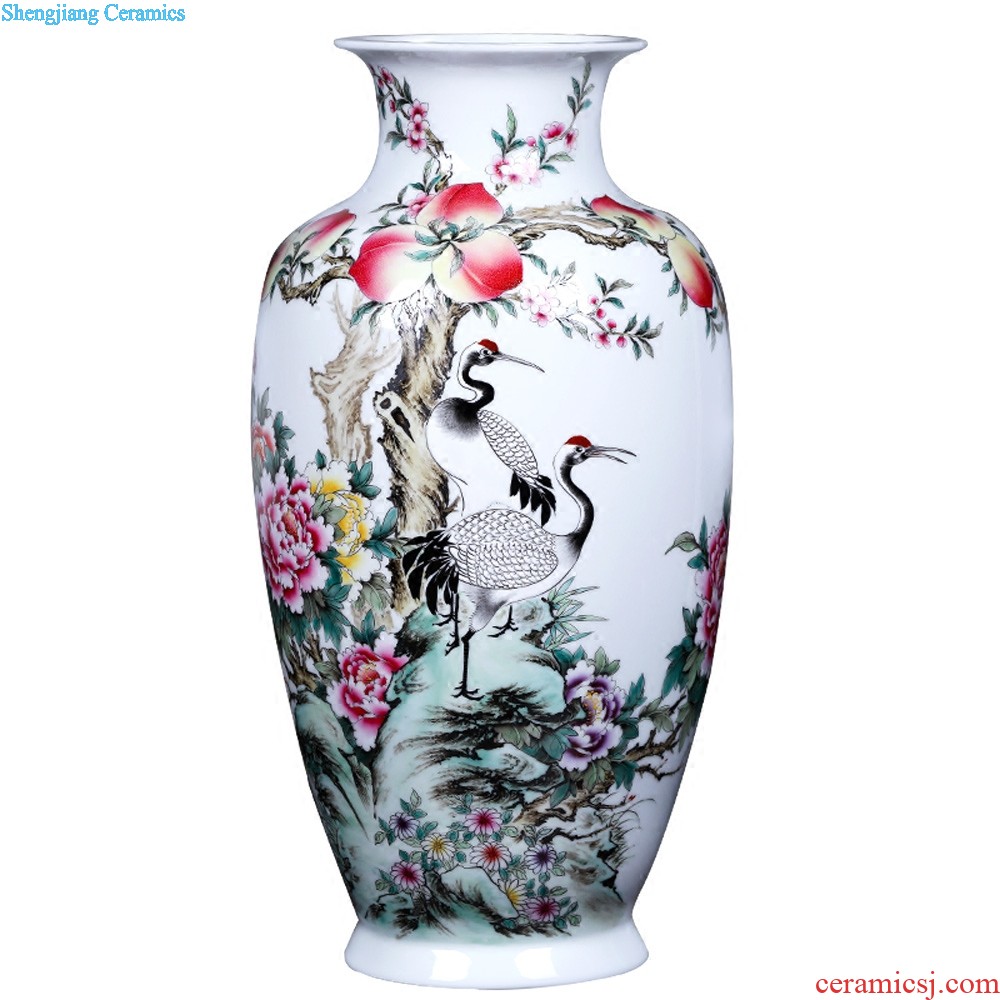 Jingdezhen ceramics furnishing articles hand-painted the icing on the cake lucky bamboo vase flower arranging desktop sitting room adornment ornament