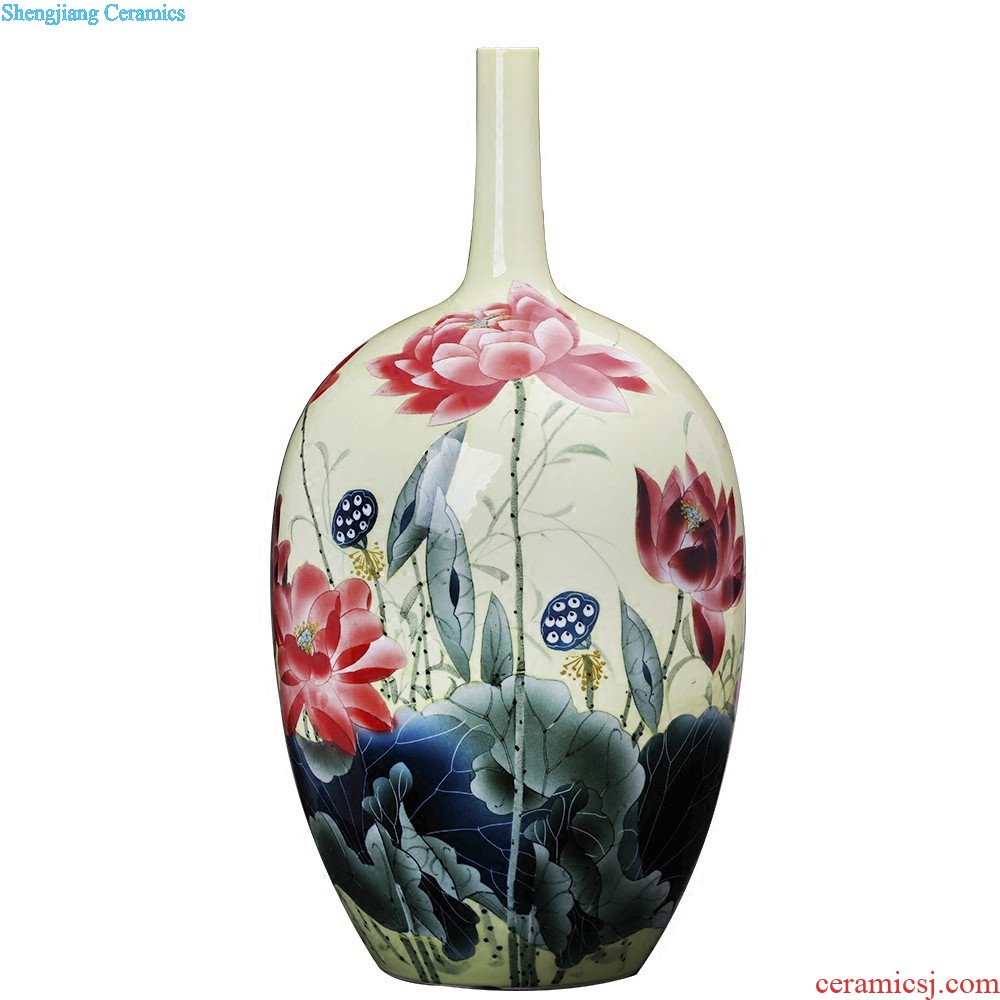 Jingdezhen ceramics hand-painted harmony landing large vases, home sitting room hotel villa decorations furnishing articles