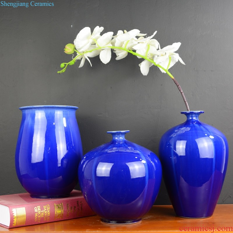 Jingdezhen ceramics red peony vases, modern Chinese style living room home flower adornment handicraft furnishing articles