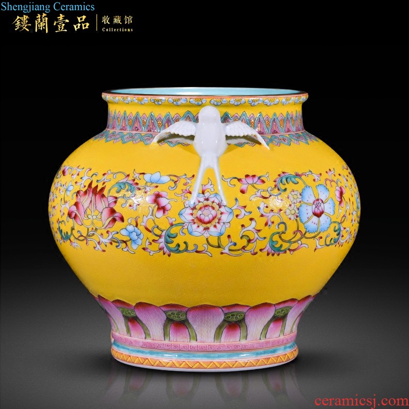 Jingdezhen ceramic hand-painted color ink paint drunken beauty home sitting room adornment collection of large vases, furnishing articles