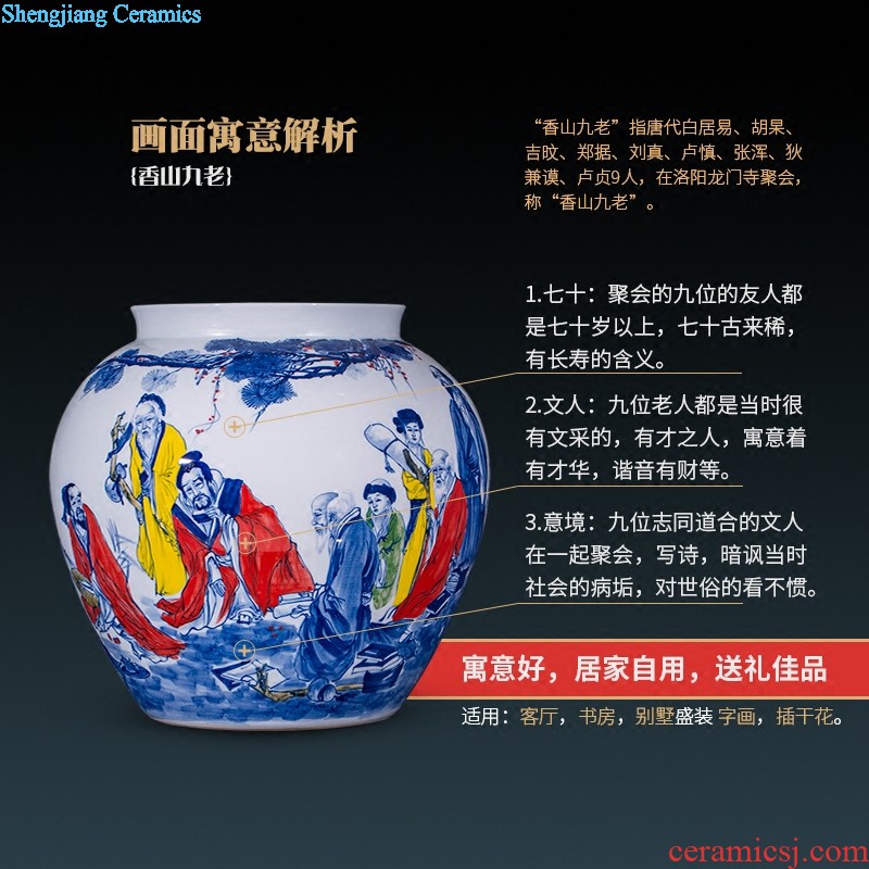 Jingdezhen ceramics decoration plate of Chinese style household act the role ofing is tasted the sitting room porch TV ark wine desktop furnishing articles