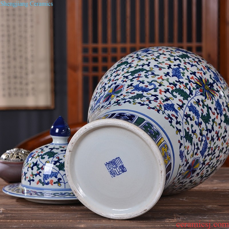 Jingdezhen ceramics hand-painted vases furnishing articles sitting room of Chinese style household wine porch TV ark adornment arranging flowers