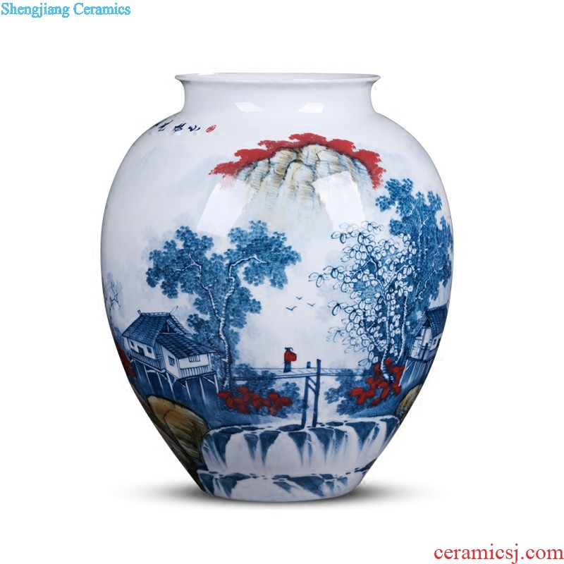 Jingdezhen ceramics furnishing articles Hand draw the lad vases, flower arrangement craft of Chinese style household act the role ofing is tasted sitting room decoration