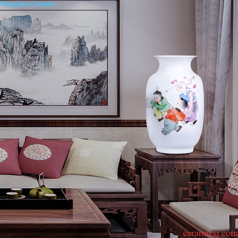 Jingdezhen ceramic Lrene hand-painted a heron of blue and white porcelain lotus vase flowers Vogue to live in the sitting room furnishing articles