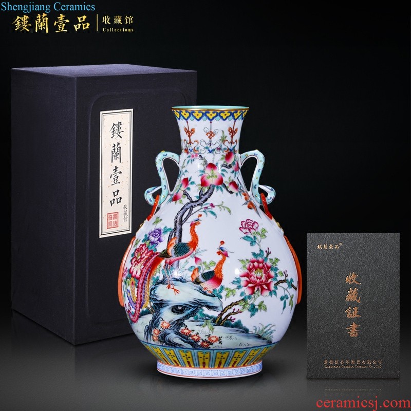 Jingdezhen ceramics hand-painted pastel flower arrangement of large vases, collection of Chinese TV ark sitting room adornment furnishing articles