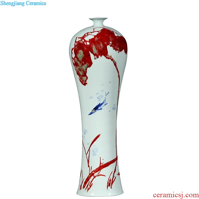 Jingdezhen ceramic floor large vases, crystal glaze sitting room adornment hotel opening new Chinese style household furnishing articles