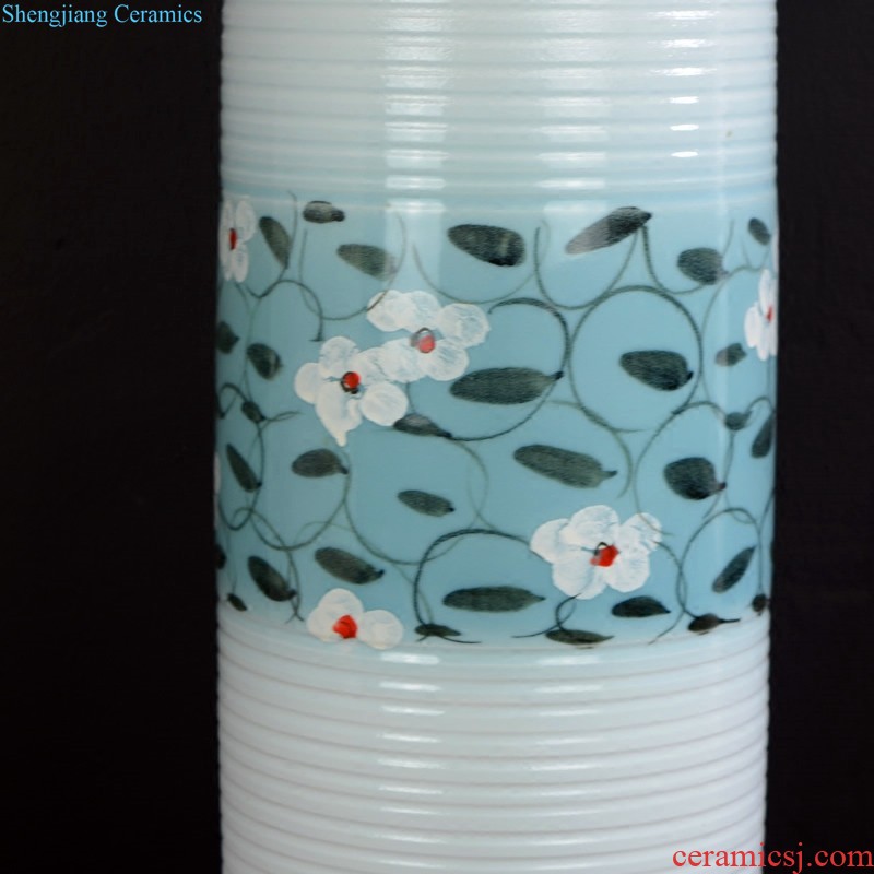 Jingdezhen ceramics Archaize dragon grain ears of blue and white porcelain vase The sitting room is ancient frame f tube furnishing articles ornaments