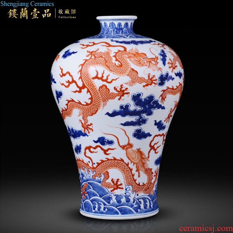 Jingdezhen ceramics Famous master hand painted blue and white porcelain vase Shan cheng jing The sitting room adornment is placed