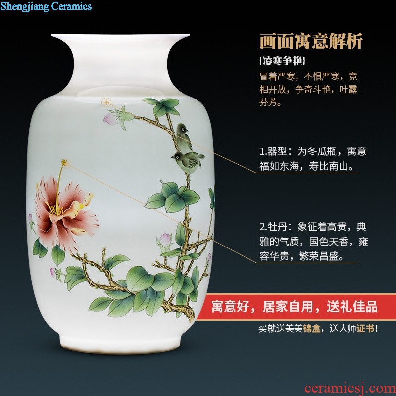 Cb72 jingdezhen ceramics vase furnishing articles mountains xiuse three-piece home sitting room adornment handicraft arranging flowers