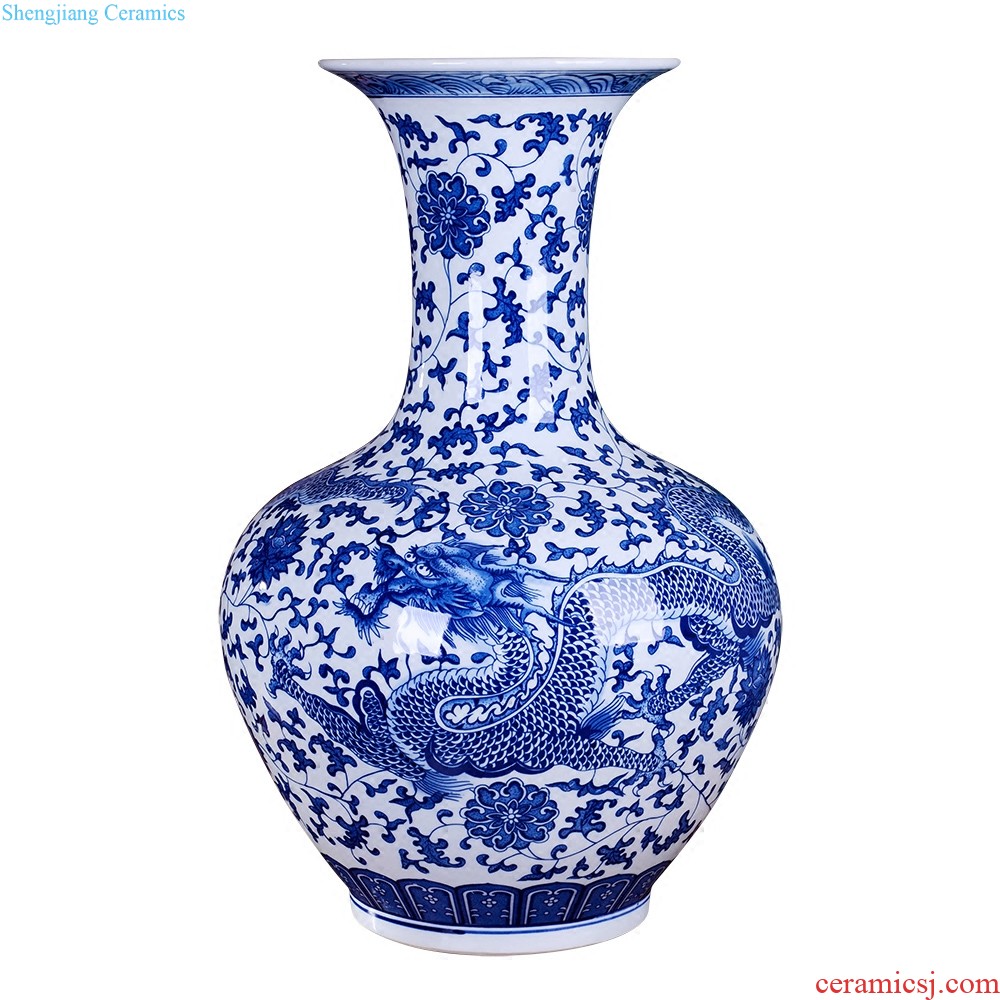 Master of jingdezhen blue and white porcelain ceramic vase hand-painted mei bottles of modern home decoration mountains scenery of jiangnan furnishing articles