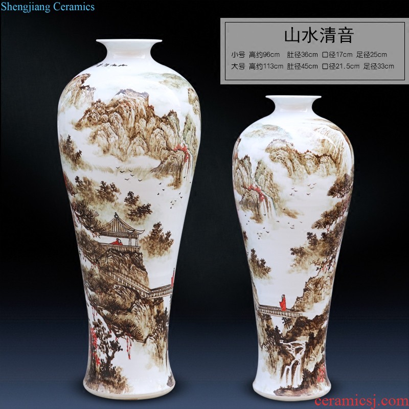 Master of jingdezhen ceramics hand-painted enamel vase thin foetus bamboo knife clay to contemporary sitting room adornment