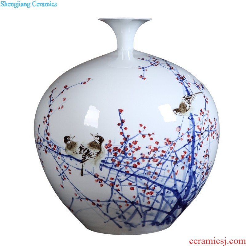 Jingdezhen ceramics vase Hand painted blue and white porcelain chun connect FuXin Chinese style decoration crafts are sitting room