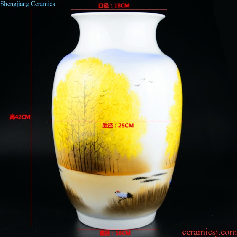 Jingdezhen ceramics vases, contemporary and contracted white paper down the small pure and fresh and small living room table furnishing articles ornaments