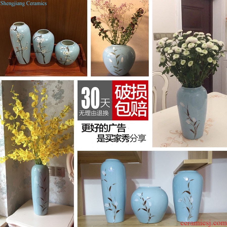 Jingdezhen ceramics vase furnishing articles flower arranging new Chinese style household sitting room ark hand-painted porcelain decoration process