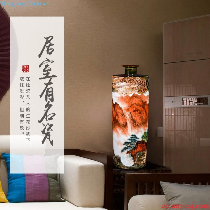 Jingdezhen ceramics hand-painted pastel of large vases, Chinese style living room TV ark home decor collection furnishing articles