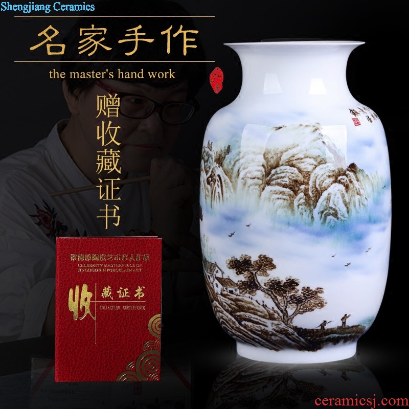 Jingdezhen ceramics flower decorations Teacher writing poems mei Chinese TV cabinet sitting room porch place